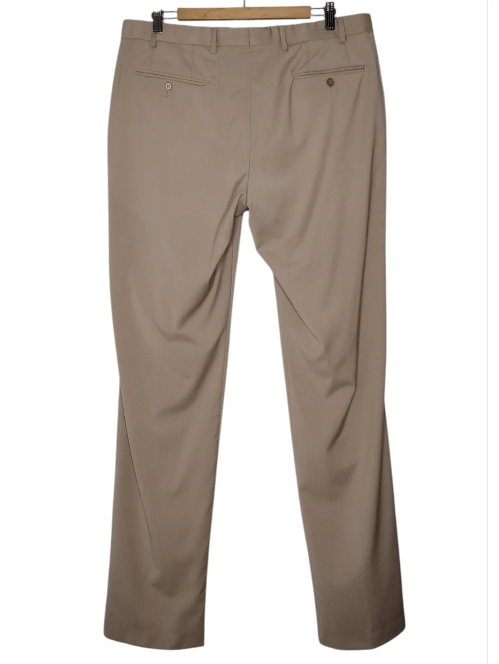 John Varvatos Wool Blend Neutral Tan Business Dress Pants Sz 36R